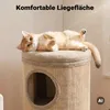 Cama para gatos "Fudajo Forest" en color beige, con altura Vista previa de la imagen del producto 6