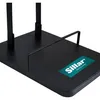 A close-up of the base of a black stand for a vacuum cleaner, with a logo on the right side. Produktbild-Vorschau