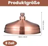 A copper shower head with dimensions indicated. Produktbild-Vorschau