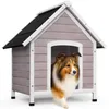 VOUNOT® Hundehütte Outdoor aus Holz, mit Bitumendach, Produktbild-Vorschau 1