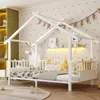 Merax Hausbett aus Metall 90x200cm, Jugendbett mit Produktbild-Vorschau 1