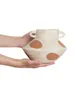 BELIANI Blumenvase Sand Beige Steingut Abstraktes Produktbild-Vorschau 4