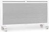 A white electric heater with a perforated front panel and wheels is shown against a white background. Náhľad obrázku produktu