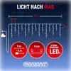 Diagram illustrating the dimensions and features of a string of lights, with brand logo at the bottom. Anteprima dell’immagine prodotto