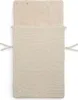 A top-down view of a beige baby footmuff laid flat. Anteprima dell’immagine prodotto