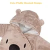 Baby Overalls mit Kapuze Winter Flanell Strampler Produktbild-Vorschau 2
