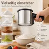 Edelstahl Mehlsieb mit Griff und Deckel, Puderzuckersieb Produktbild-Vorschau 2
