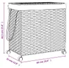 vidaXL Kôš na bielizeň s kolieskami 60x35x60,5 cm ratan Náhľad obrázku produktu 8