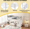 A loft bed with a sofa underneath, shown in a room setting with decorative elements. Náhled obrázku produktu