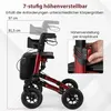 Faltbarer Leichtgewicht-Rollator mit Luftreifen, Rot, 140kg Produktbild-Vorschau 5