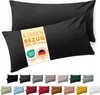 A product image showing two black pillowcases with a label and a selection of other colored pillowcases below. Anteprima dell’immagine prodotto