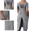 Zástěra Pinafore, zástěra s překříženými zády a kapsami, Náhled obrázku produktu 3