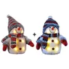 2er Set Schneemann Dekofigur LED Weihnachtsfiguren Produktbild-Vorschau 1