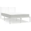 vidaXL Struttura letto con testiera in metallo bianco Anteprima dell’immagine prodotto 1