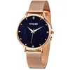 Alienwork Damen-Armbanduhr Quarz rose-gold mit Metall Mesh Produktbild-Vorschau 4