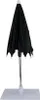 A black mini umbrella on a silver pole with a white square base. Voir les images du produit