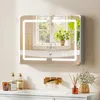 HOMCOM Spiegelschrank Bad mit LED-Beleuchtung und Produktbild-Vorschau 2