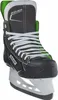 A close-up studio shot of a black Bauer ice skate with green accents and white laces, set against a white background. Produktbild-Vorschau