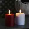 LED Mini Kerze/Grabkerze - H: 10cm/D: 6,1cm - Timer/Sensor - für Innen/Außen - bis 1200h - rot Produktbild-Vorschau