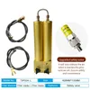 A product image showcasing a dual-cylinder air filter with hoses and a safety valve, accompanied by a table of specifications and descriptive text. Podgląd zdjęcia produktu