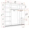 Schwebetürenschrank Kleiderschrank Schrank 203cm Weiß/Weiß Produktbild-Vorschau 7