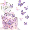 Hochwertige Lila Schmetterling 3D Cake Topper Set für Produktbild-Vorschau 7
