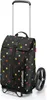 A black shopping trolley with colorful polka dots and a telescopic handle. Podgląd zdjęcia produktu