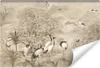 Muralo Selbstklebende Fototapete KRANICHE Vögel Bäume Natur Produktbild-Vorschau 1