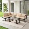 Outsunny Garten-Sofa-Set mit 2 Zweisitzern, armloser Stuhl, Produktbild-Vorschau 8