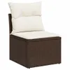 5-tlg. Garten-Sofagarnitur mit Kissen Braun Poly Rattan Produktbild-Vorschau 3