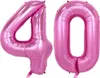 Folienballon Zahl 4, ca. 80 cm, pink, für Luftbefüllung Produktbild-Vorschau 6