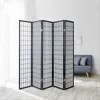 5 Panneaux Shoji Paravent Japonais Bois Noir Séparateur de Voir les images du produit 2