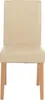 A front view of a cream-colored dining chair with light wooden legs, presented on a white background. Produktbild-Vorschau