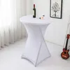 Tischhusse für Stehtisch Ø80 cm - Weiß - Stretchhusse - Produktbild-Vorschau 5