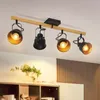 ZMH Deckenstrahler 4 Flammig Schwarz Deckenlampe Vintage Produktbild-Vorschau 1