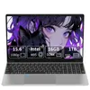A laptop with a stylized anime image on the screen, displaying product specifications. Produktbild-Vorschau