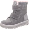 A single gray boot with pink trim is shown against a white background. Voir les images du produit