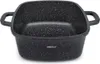 A black square casserole dish with white speckles and two handles, branded KING Hoff. Produktbild-Vorschau