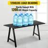 A black table with six large bottles of water on top, demonstrating its load-bearing capacity. Voir les images du produit