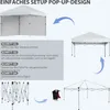 Diagram showing the setup steps for a pop-up tent. Produktbild-Vorschau