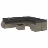 Design 11-tlg. Garten-Sofagarnitur mit Kissen Grau Poly Produktbild-Vorschau 2