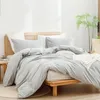 Bettwäsche-Set Baumwolle Hellgrau 220x240cm 3-teilig mit Produktbild-Vorschau 5