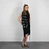 Baumwolltuch - Pareo - Sarong - Sterne - schwarz-grau Produktbild-Vorschau 6