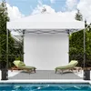 A white pop-up canopy tent set up on a patio next to a swimming pool, with two lounge chairs underneath. Produktbild-Vorschau