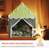 A child's play tent decorated with star lights, set up in a room with soft lighting and plush toys. Náhled obrázku produktu