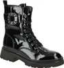 A studio shot of a black patent leather lace-up boot. Produktbild-Vorschau