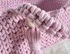 BOHO Puppenwagen handgefertigt aus rosa Baumwolle mit Produktbild-Vorschau 3