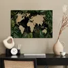 MuchoWow® Poster Weltkarte - Blätter - Braun 90x60 cm - Produktbild-Vorschau 3