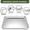Terlulu Backblech Set Edelstahl Kuchenblech 40x30x2,5cm 2er Produktbild-Vorschau 2