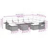 10-tlg. Garten-Sofagarnitur mit Kissen Beige Poly Rattan Produktbild-Vorschau 10